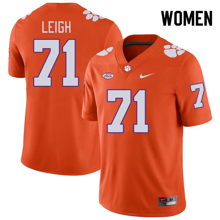 Women #71 Tristan Leigh Clemson Tigers College Football Jerseys Stitched-Orange - Click Image to Close